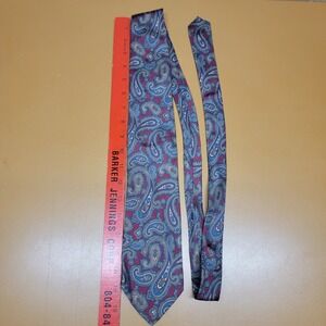 JSACO Mens Silk Tie Red Blue Paisley Made in Italy RN 59485 Vintage Necktie